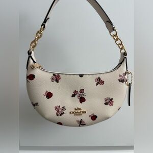Coach Cream and Pink Floral shoulder bag